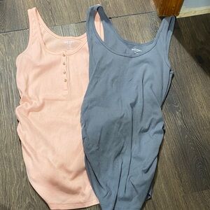 Old Navy Peach and Gray Women's Maternity Tanks